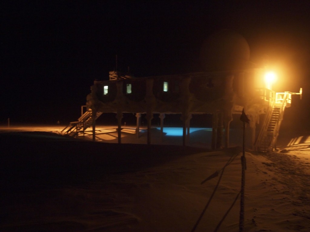 summit station big house in february darkness